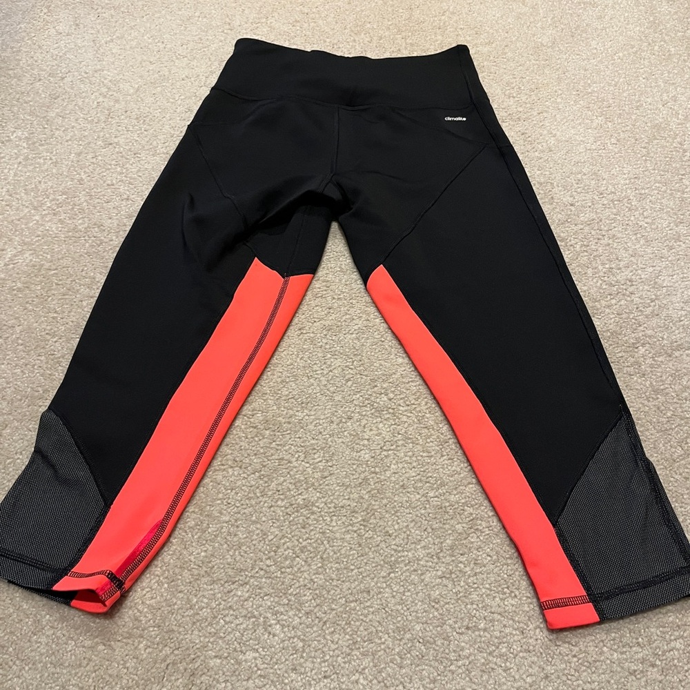 Adidas Kids Black and Red Leggings